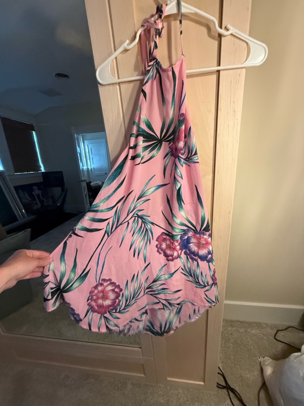 Show Me Your MuMu Pink Tropical Halter Mini Dress